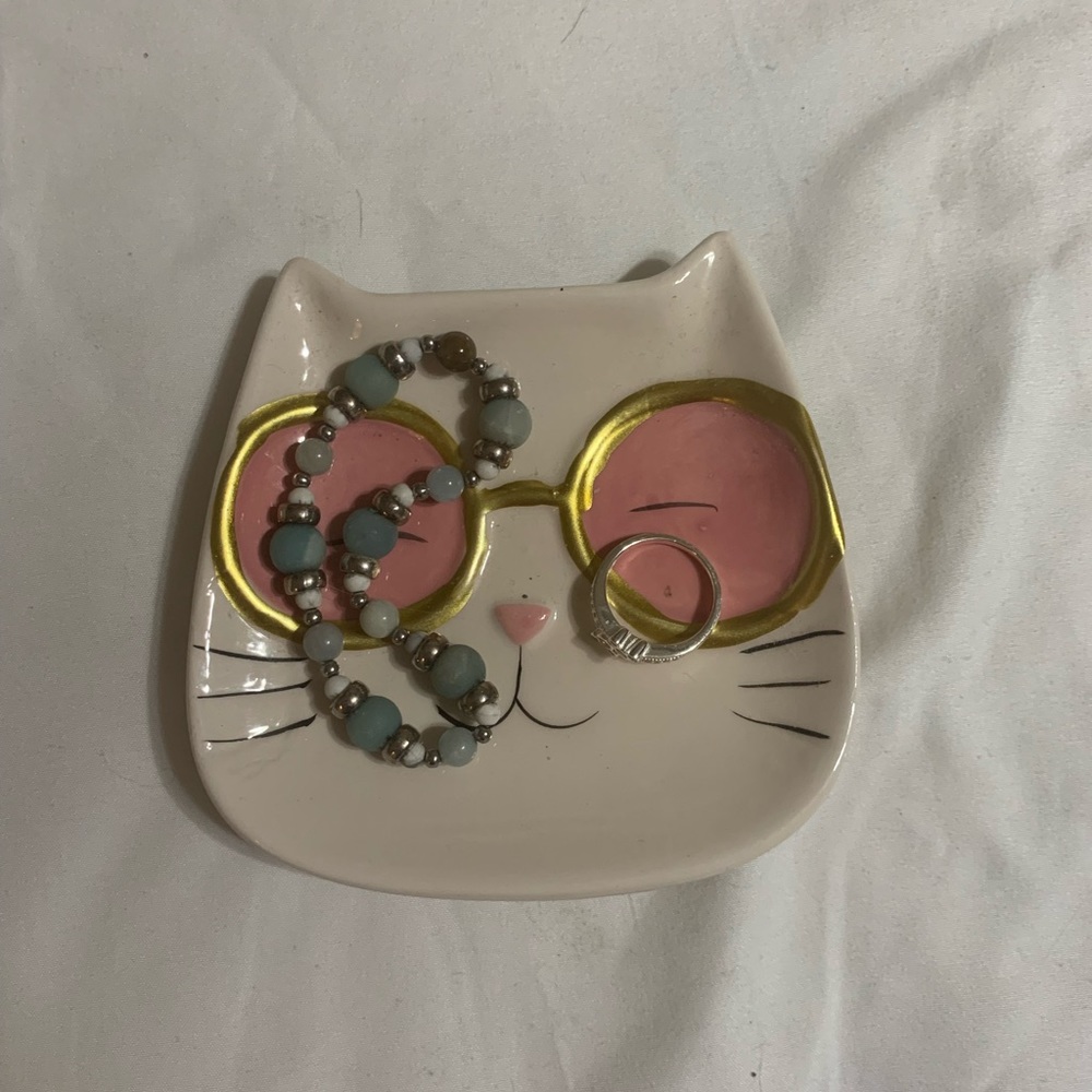 kitty trinket tray